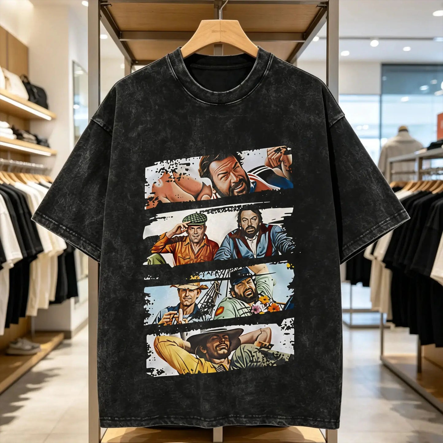 Bud Spencer and Terence Hill T Shirt Men Cotton Novelty T-Shirts Crew Neck Tee Shirt Short Sleeve Clothing Original Peaceful Pleasures Health and Wellness 2 XXL