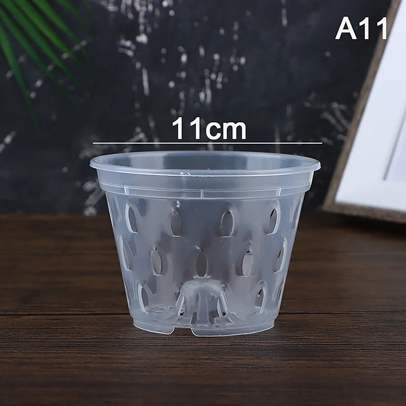 Household Orchid Special Flower Pot Garden Plant Drainage Pots With Hole Transparent Orchid Basket Plastic Breathable Flower Pot Peaceful Pleasures Health and Wellness A11