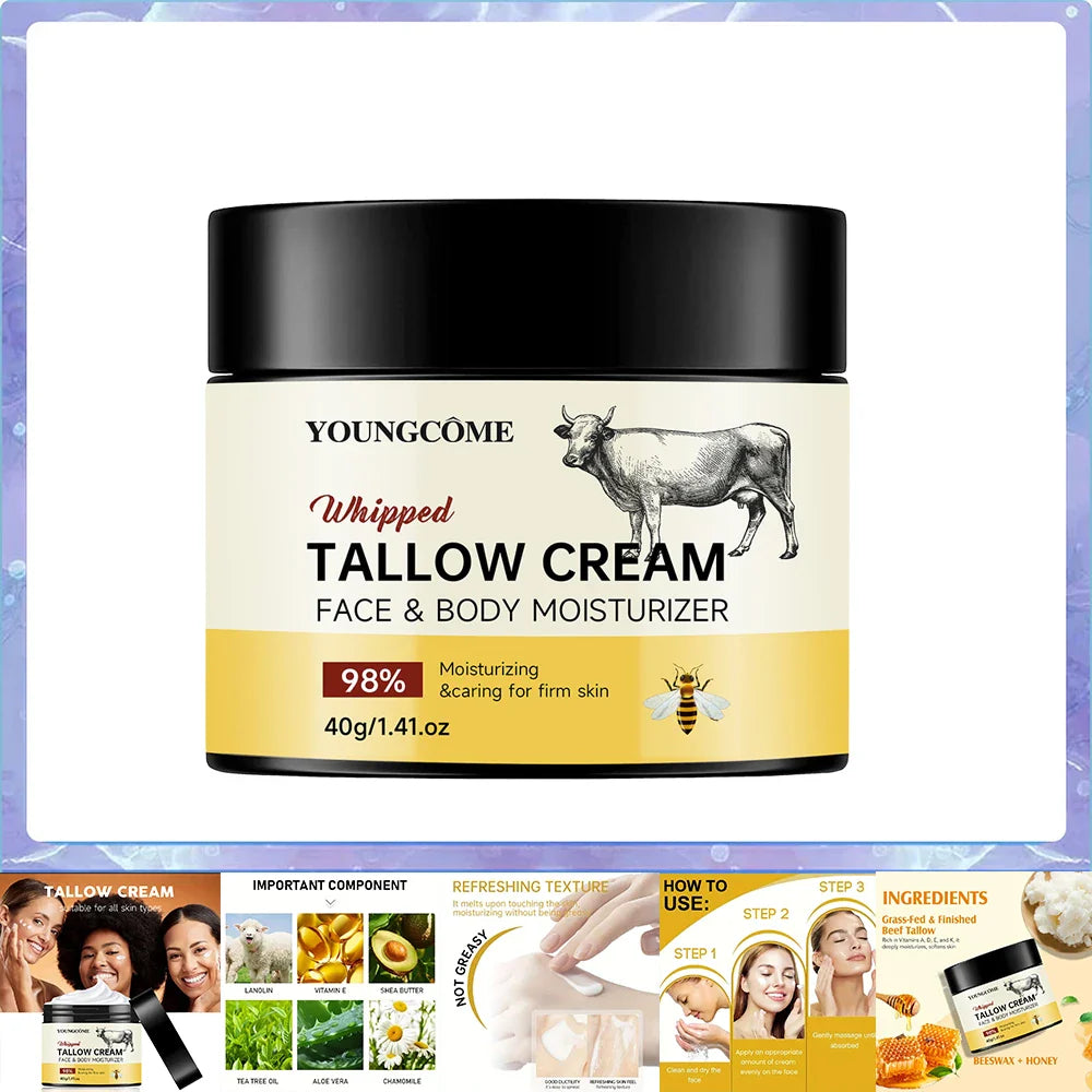 YOUNGCOME Beef Tallow & Honey Balm – Face & Body Moisturizer