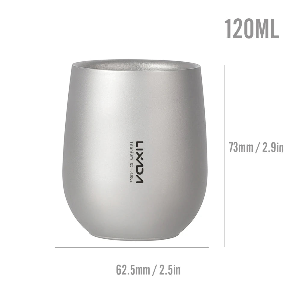 Insulated Water Cup Tea Mug Ultralight Ti Double Wall Outdoor Camping
