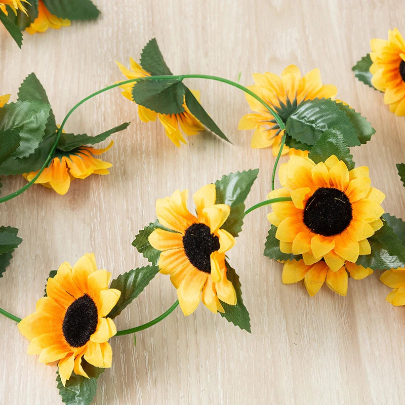 250cm Silk Sunflower Vine Garland | Artificial Flower Decor