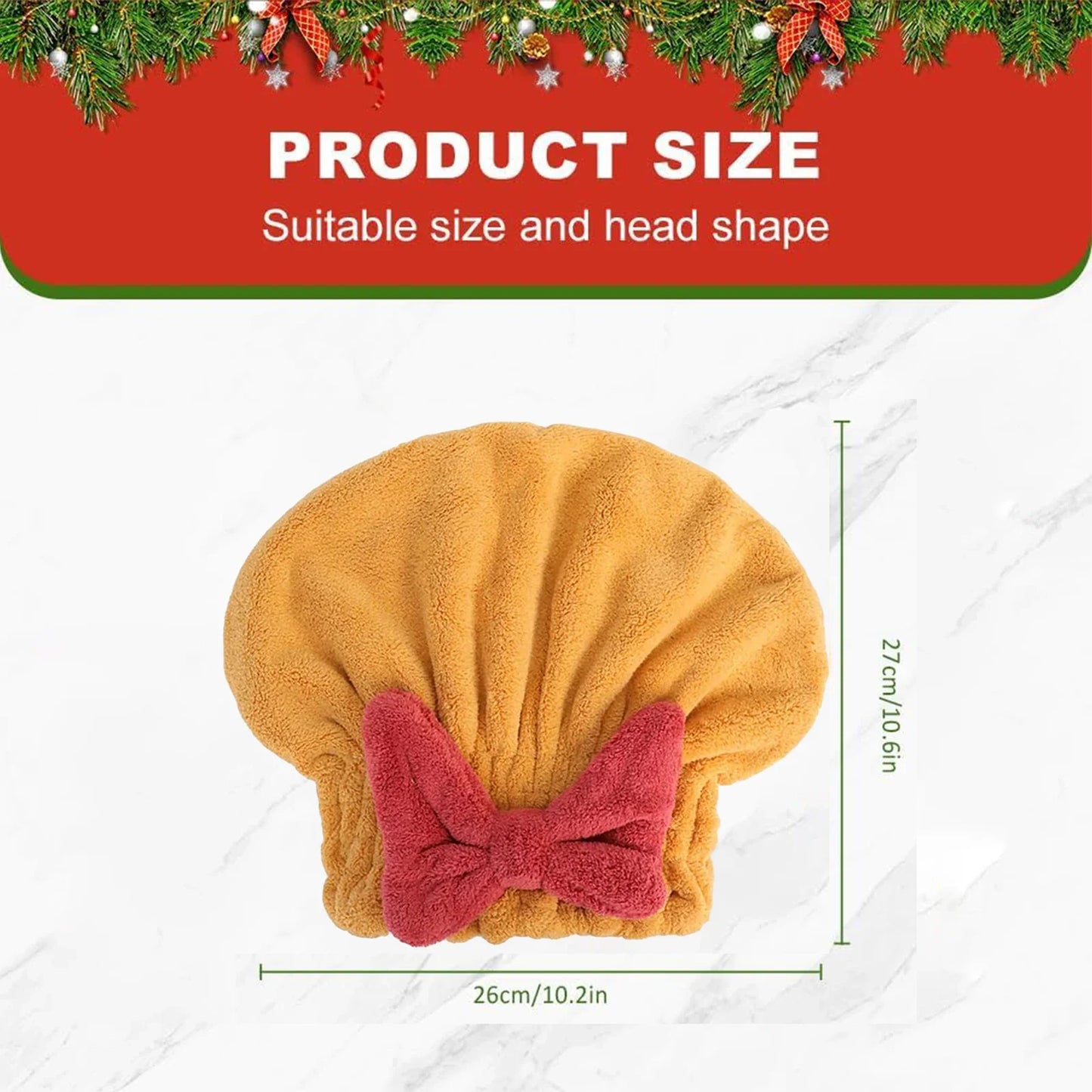 Microfiber Hair Towel Wrap with Bow-Knot | Turban for Curly Hair