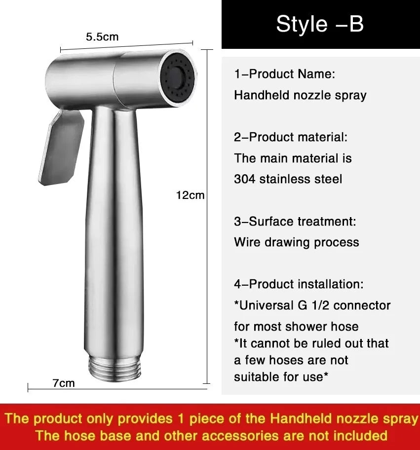 Handheld Bidet Sprayer G1/2" – Toilet & Bathroom Cleaner