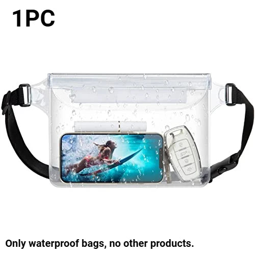 Waterproof Fanny Pack Waist Pouch Triple Zip Dry Bag Phone Passport Holder Beach Swim Kayak Water Sports Cruise Essentials 2026 Peaceful Pleasures Health and Wellness 1PC