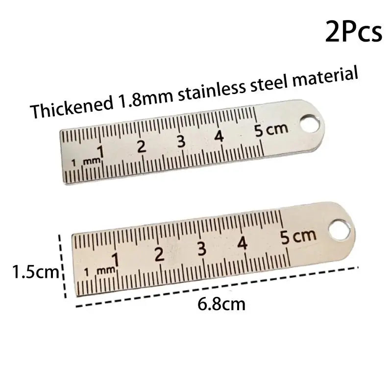 Mini Stainless Steel Ruler Keychain | Portable 1–5cm Measuring Tool