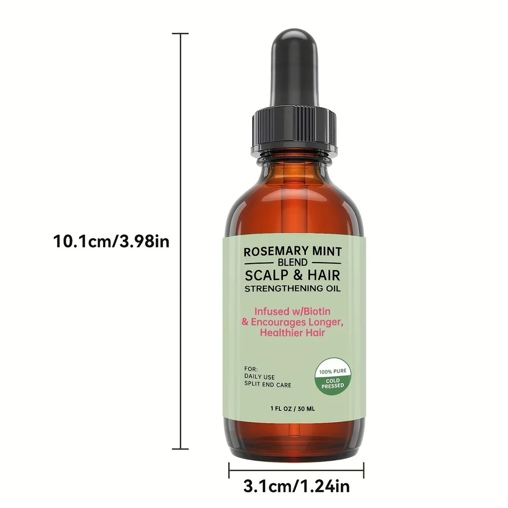 Rosemary Mint Hair Growth Oil Preventing Hair Dryness Split Moisturizing Gentle Nourishing Soft Glossy Organics Hair Care Oil Peaceful Pleasures Health and Wellness