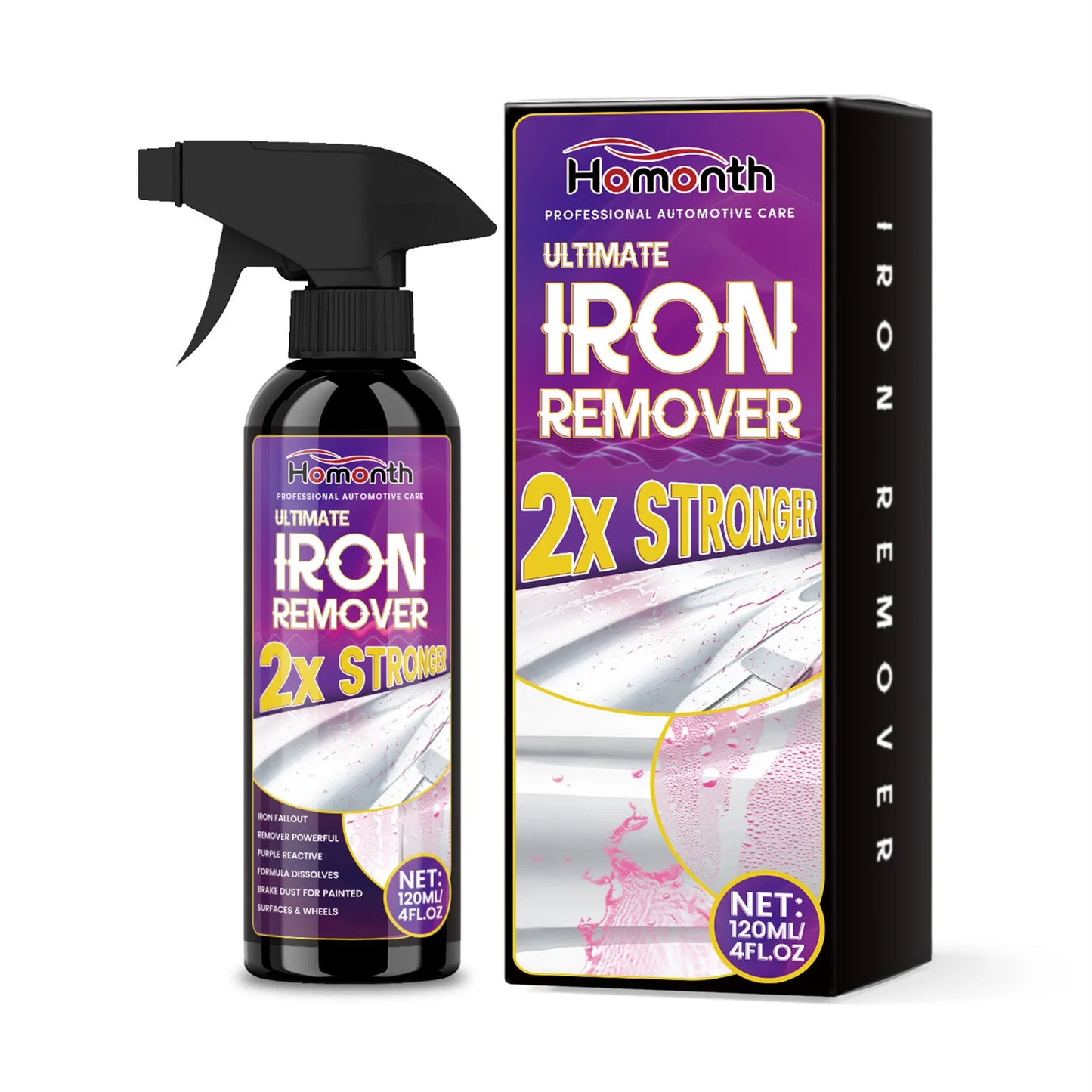 Rust Remover Spray for Metal with Sponge and Towel Metal Derusting & Cleaning Spray for Car Wheels & Multi-Surfaces 120ml 4oz Peaceful Pleasures Health and Wellness Spray