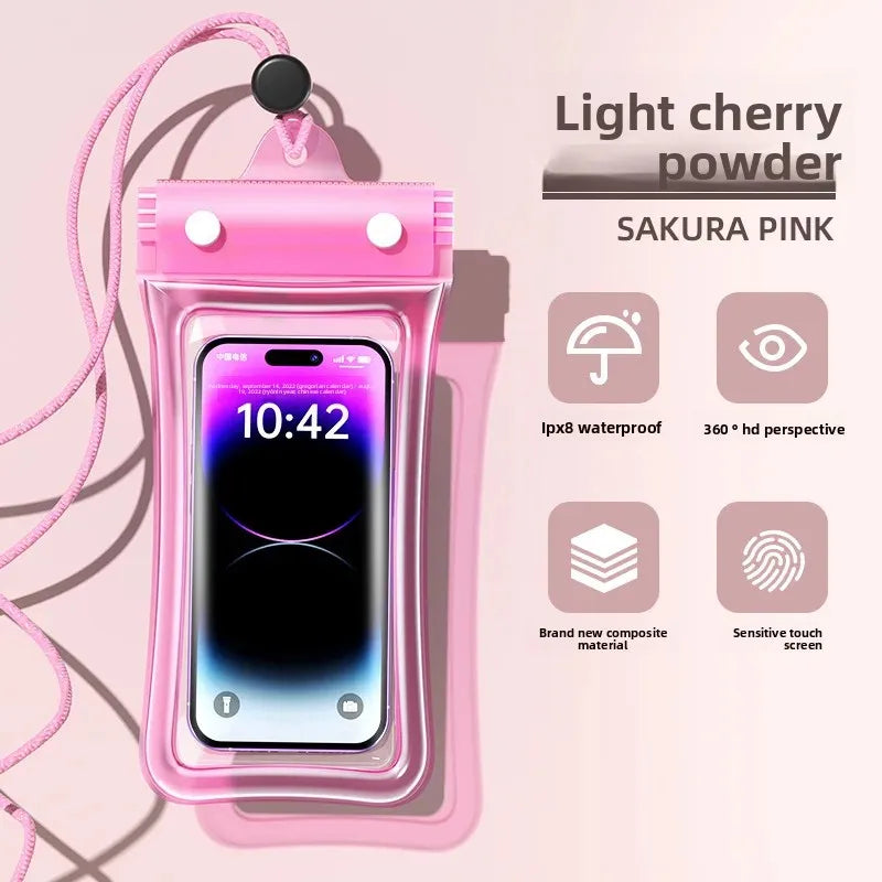 waterproof smartphone case cellphone pouch phone armbands and pouches waterproof phone bag floating phone case under water Peaceful Pleasures Health and Wellness Pink(7 inch)