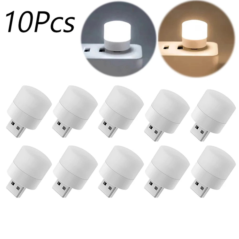 Mini USB LED Night Light – Warm White Eye Protection Lamp
