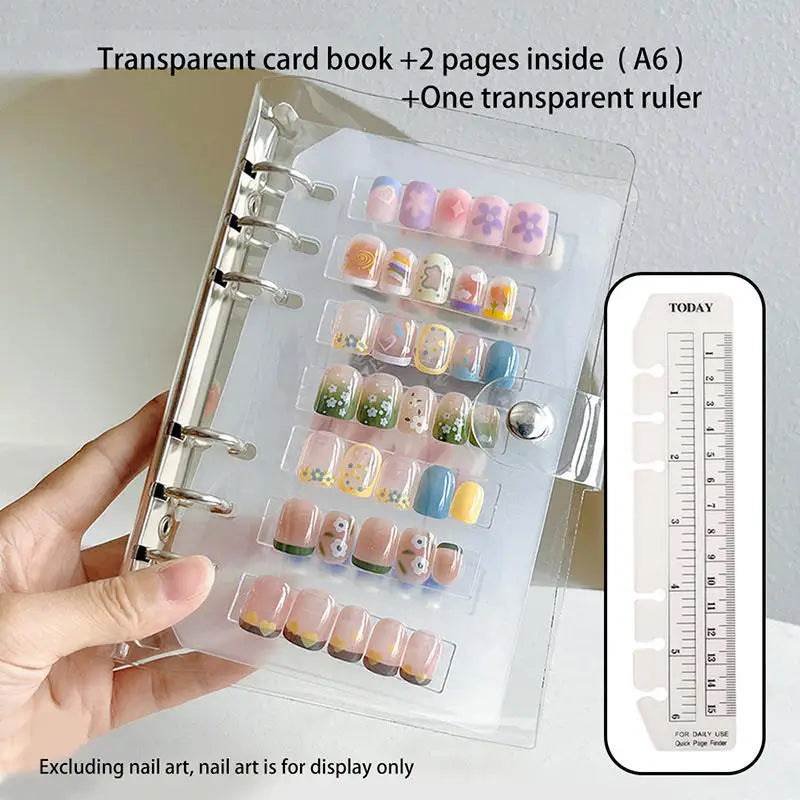 Loose Leaf Nail Art Piece Display Book A4/A5/A6 Inner Page Press On Nail Storage Album Manicure Color Chart Organizer Peaceful Pleasures Health and Wellness A6 with 2 pages