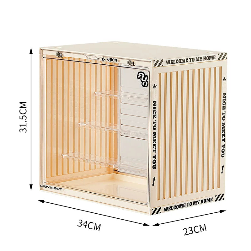 34x31.5x23cm Large Box Storage Display Rack Home Office Transparent Display Cabinet Acrylic Material Bubble Mat Doll Display Box Peaceful Pleasures Health and Wellness Large - milk white
