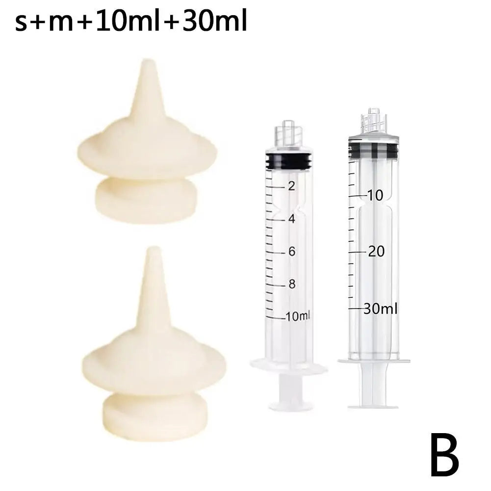 Food Grade Soft Silicone Dogs Cats Feeding Device Detachable Needle Tube Newborn Pets Pacifier Syringe Set Pets Feeder Supplies Peaceful Pleasures Health and Wellness S M 10ml 30ml
