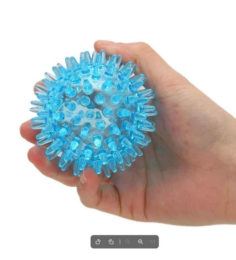Spiky Ball Hollow Soft Transparent Strength Recovery Exercise Stress Relief Massage Ball for Hand Wrist Peaceful Pleasures Health and Wellness