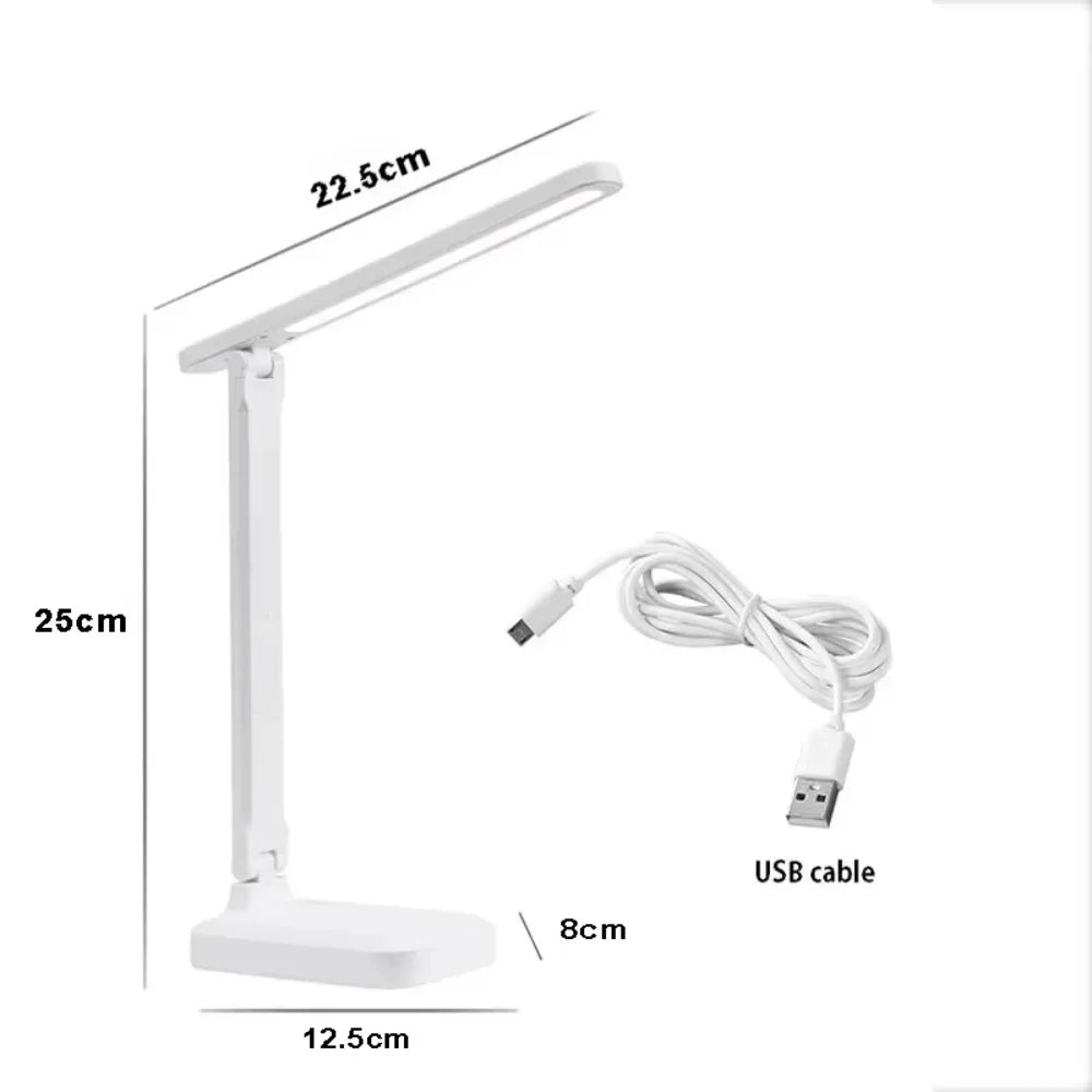 LED Touch Dimmable Folding Desk Lamp | USB Plug-In, 6W