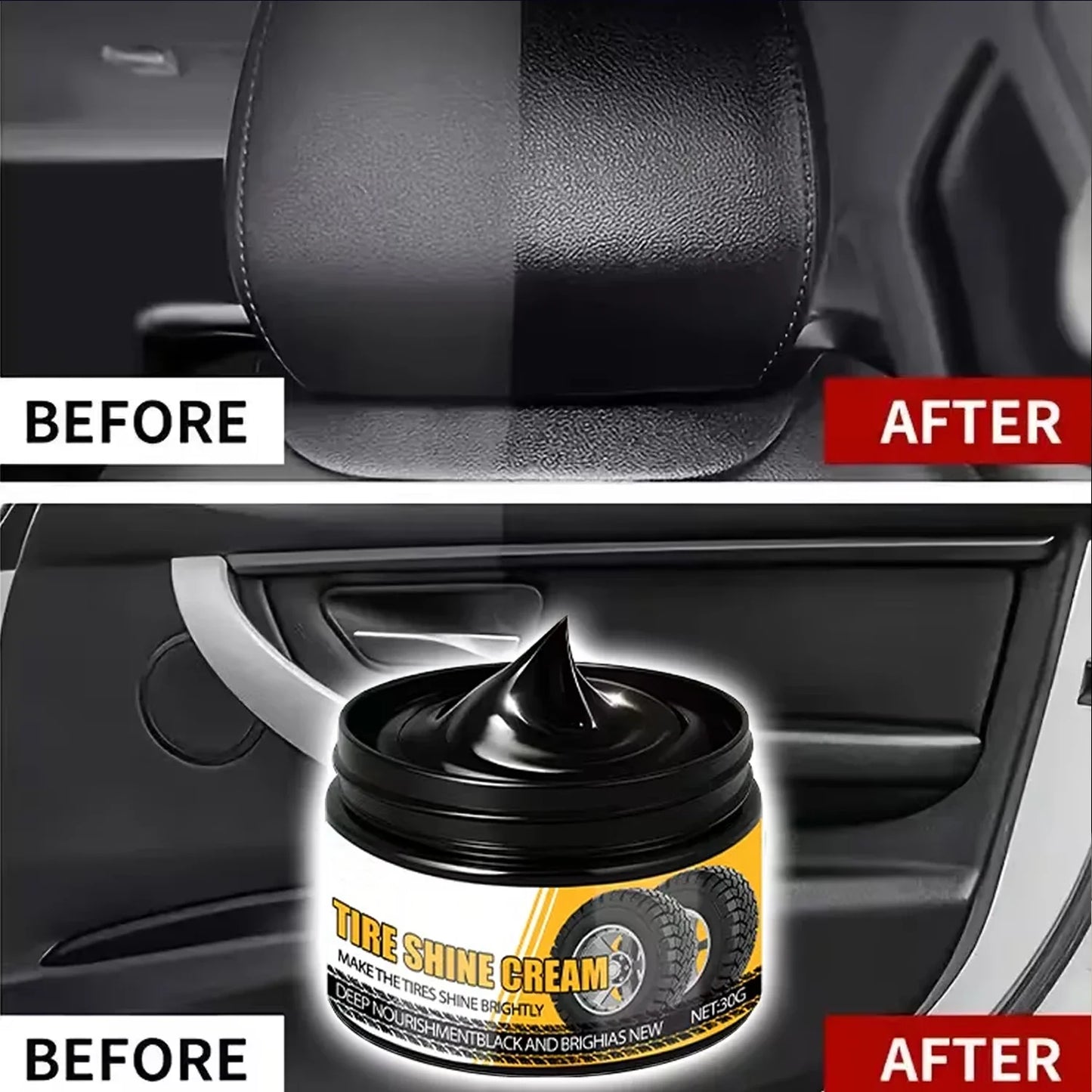 Nano Car Interior Wax – Plastic Renewal, Tire Shine & Protector