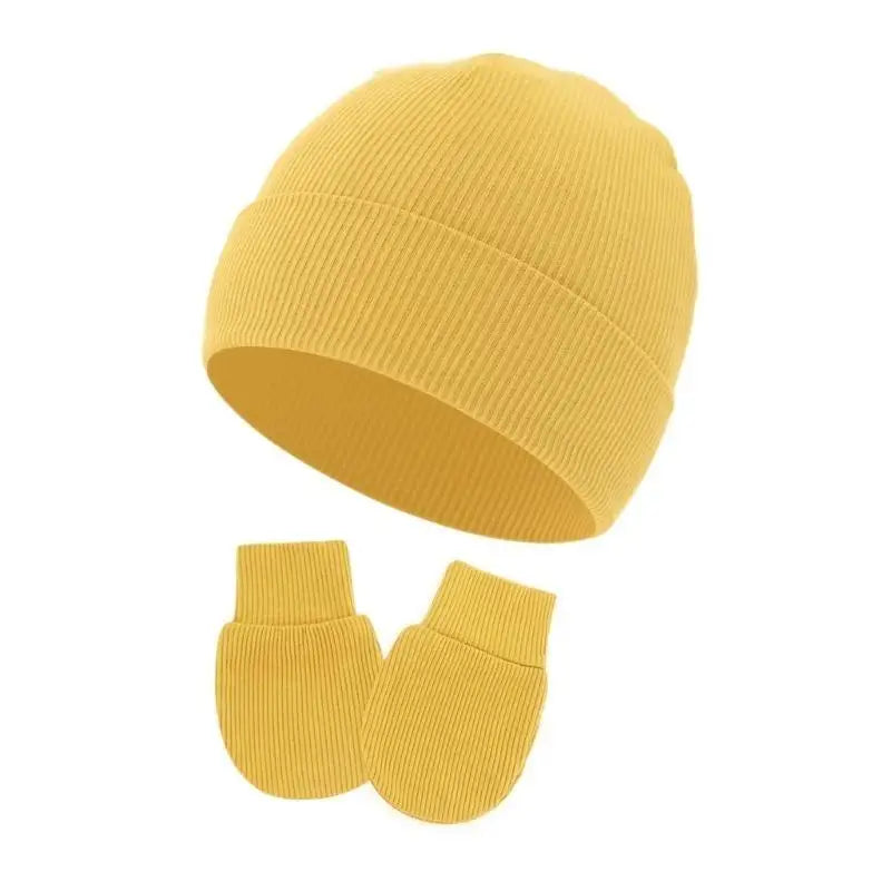 Newborn Baby Bonnet Hat & Anti-Scratch Gloves Set | 0–3 Month