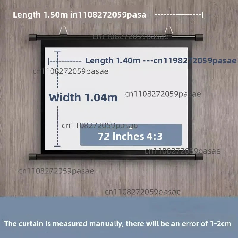 72-Inch Floor-Standing Projection Screen | No-Drill Bracket