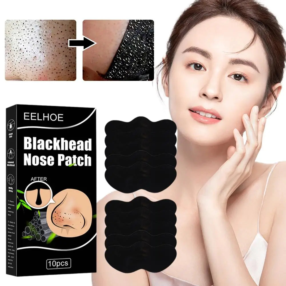 10pcs Blackhead Remove Mask Nasal Strips Shrink Cleansing Pore Nose Black Head Remove Stickers Skin Care Mask Patch Unisex Peaceful Pleasures Health and Wellness