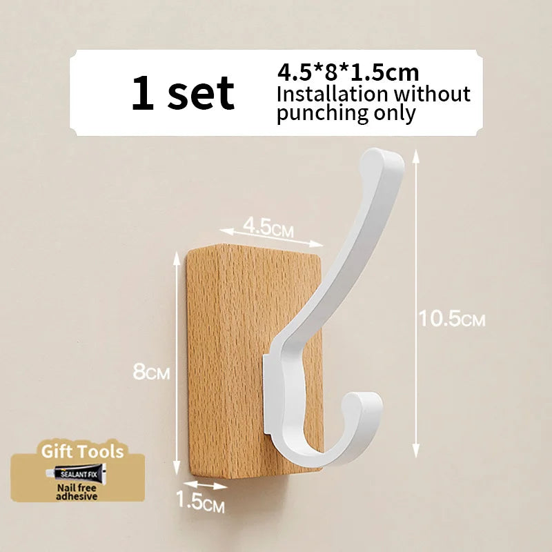 No-Drill Black Aluminum Wall Hook | Towel & Coat Hook