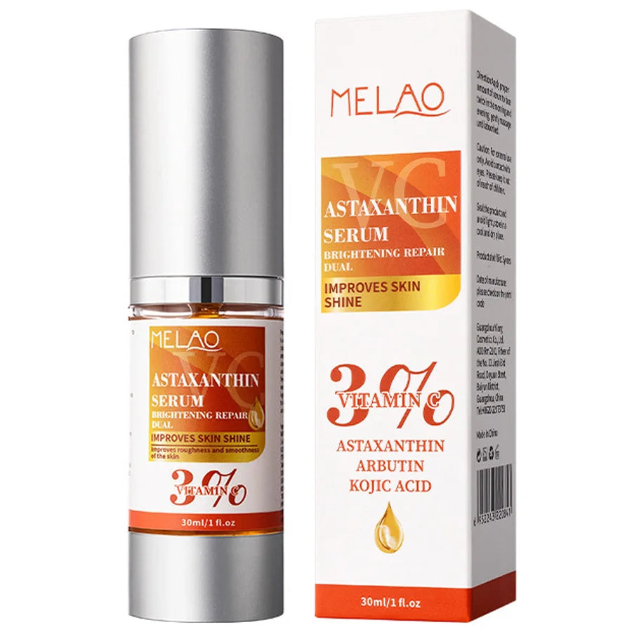 VC Astaxanthin Whitening Serum Remove Dark Spots Freckles Fade Melanin Anti-Wrinkle Brightening Nourishing Face Skin Care Peaceful Pleasures Health and Wellness 30mlx1 piece