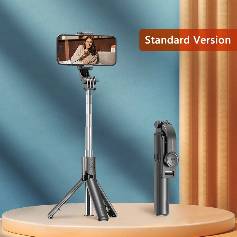 Selfie Stick Tripod with Detachable Bluetooth Remote, 360° Rotation,Extendable Pole, Fill Light Option, for iPhone Android Phone Peaceful Pleasures Health and Wellness Selfie Stick Tripod with Storage Bag