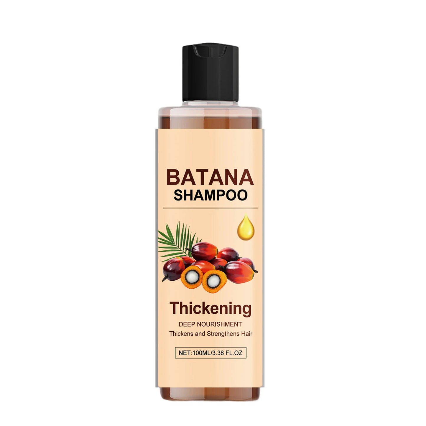 Batana Shampoo Hair Thickening & Strengthening Weak Roots Oil Control Reduce Breakage Voluminous Nourishing Hair Care Peaceful Pleasures Health and Wellness 100ml