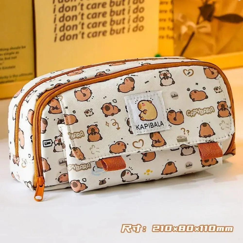 Large Round Pencil Case – Fabric Stationery Organizer for Students