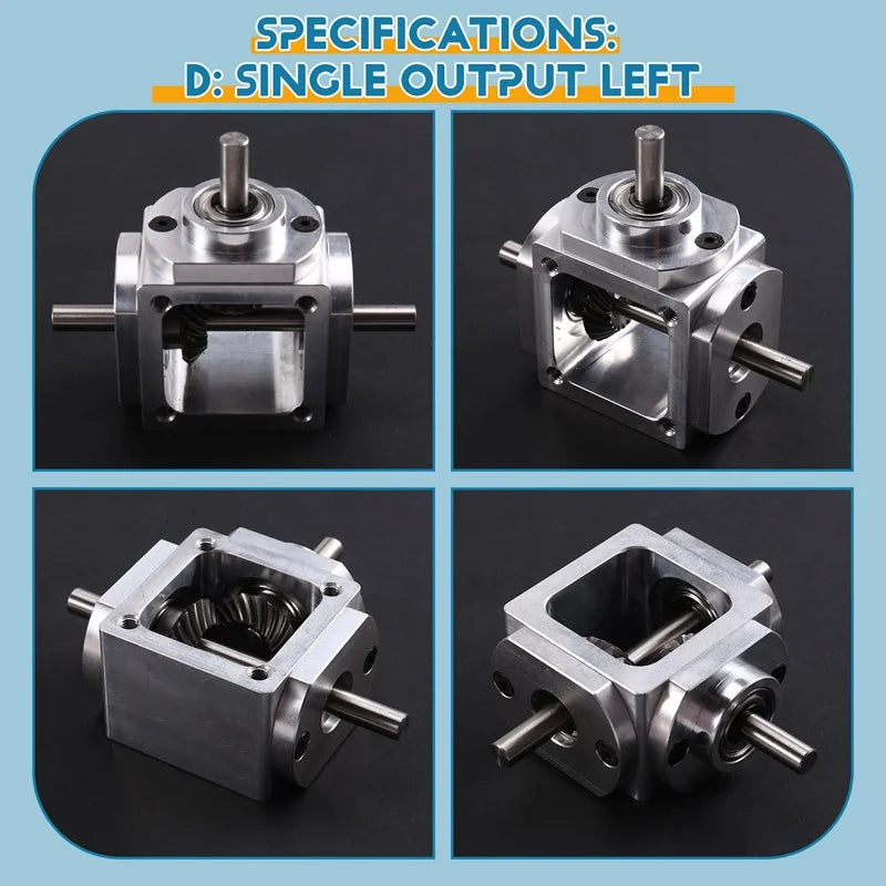 Y51A-Gearbox 90 Degree Right Angle Bevel Gear-Box With Mounting Hole 1:1 Shaft 1 Module 20 Teeth Bevel Gear A/B/C/D Peaceful Pleasures Health and Wellness