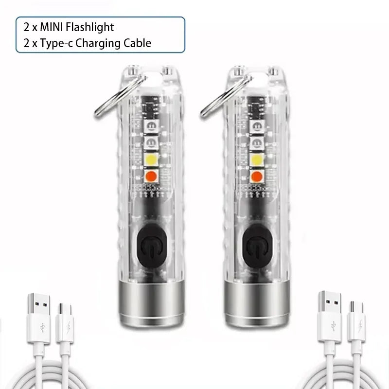 ESMARTER Mini EDC Keychain Flashlight 400LM USB-C UV Magnetic