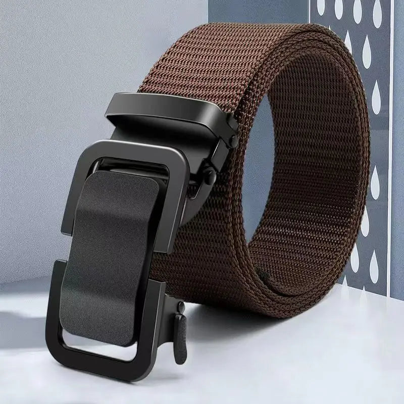 Men's Tactical Nylon Belt | Auto Buckle | Casual Black Belt