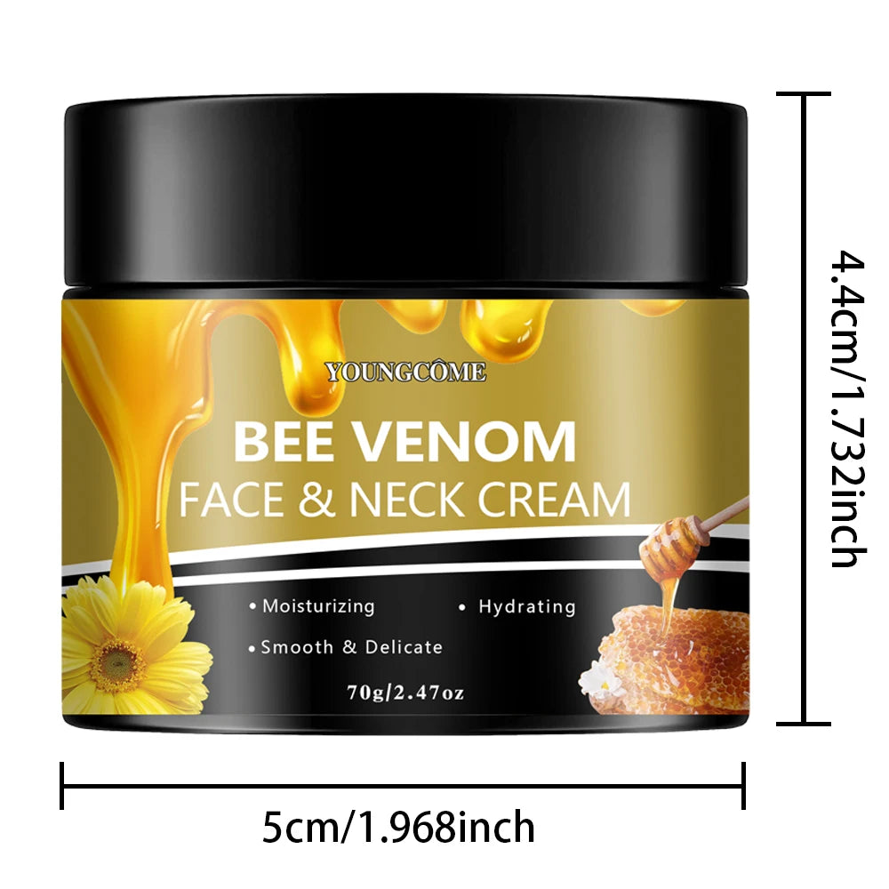 Bee Venom Face & Neck Cream Moisturiser Facial Anti Aging Smooth Skin Repair Fade Fine Line Wrinkle Remover Face Cream Peaceful Pleasures Health and Wellness 70g
