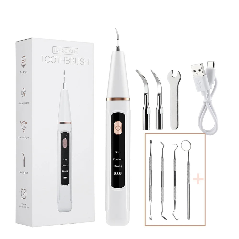 Pro Electric Tartar Remover Ultrasonic Home Dental Scaler 3 Mode Teeth Cleaner for Plaque Calculus Stains Removal Oral Care Tool Peaceful Pleasures Health and Wellness with tools