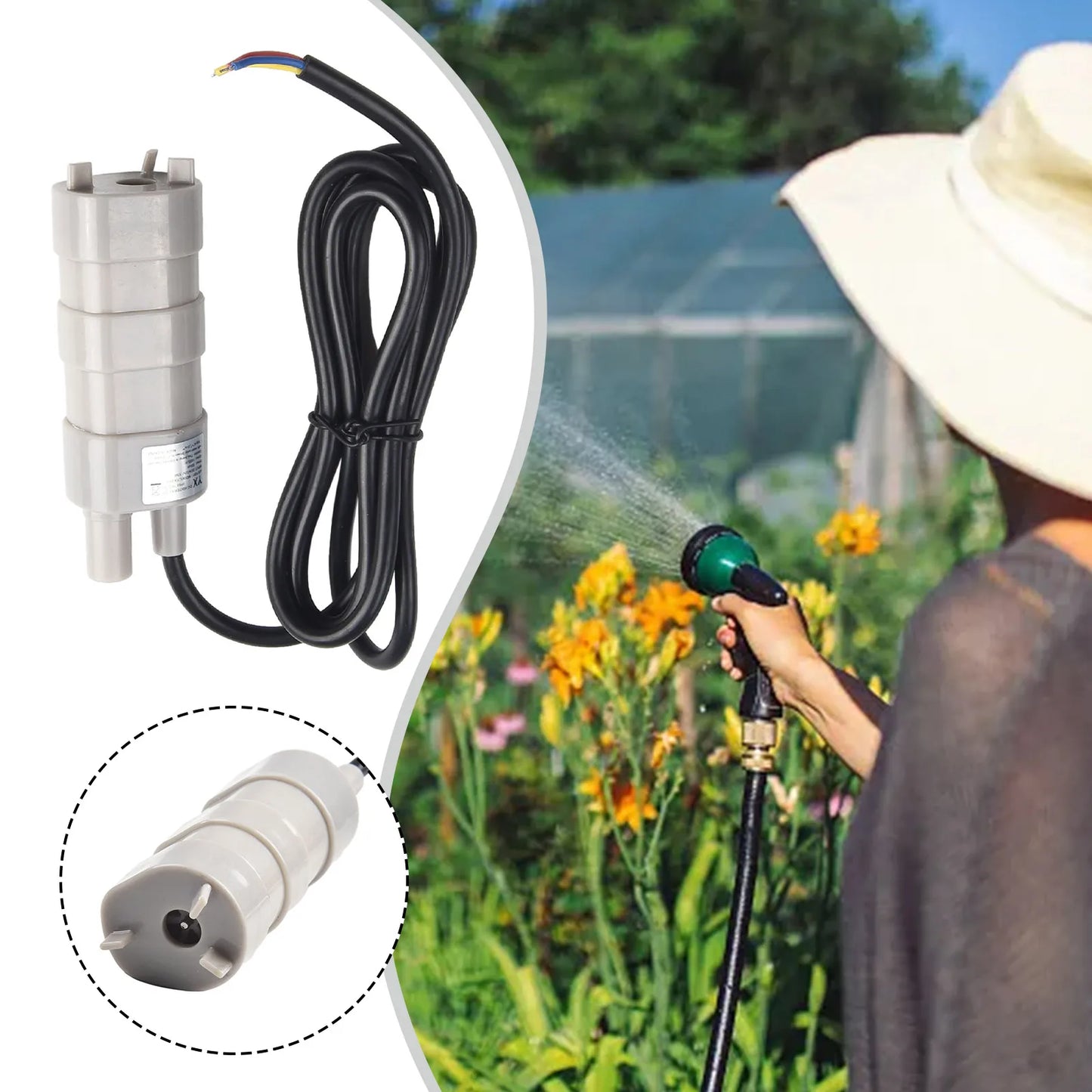 H 12V Submersible Water Pump Garden Sprinklers Lawn Motorhome Pond