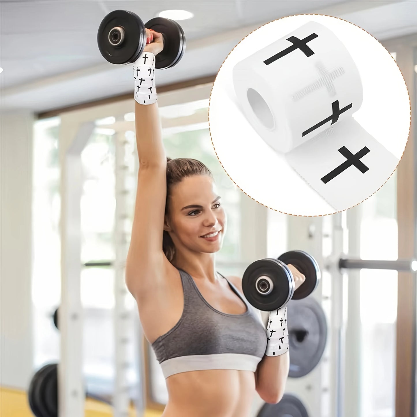 2pcs "+" Sports Wristbands | White Athletic Tape for Gym, Football and Baseball Peaceful Pleasures Health and Wellness