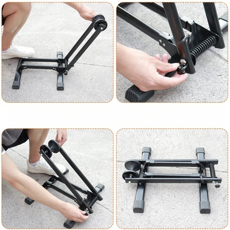 Folding Bike Parking & Repair Stand | Portable Mountain Bike Bike Repair Stand Peaceful Pleasures Health and Wellness