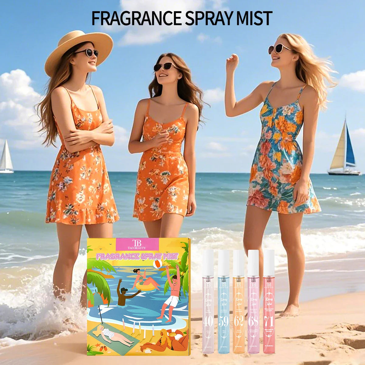 5-Piece Alcohol-Free Floral & Fruit Fragrance Spray Set 10ml