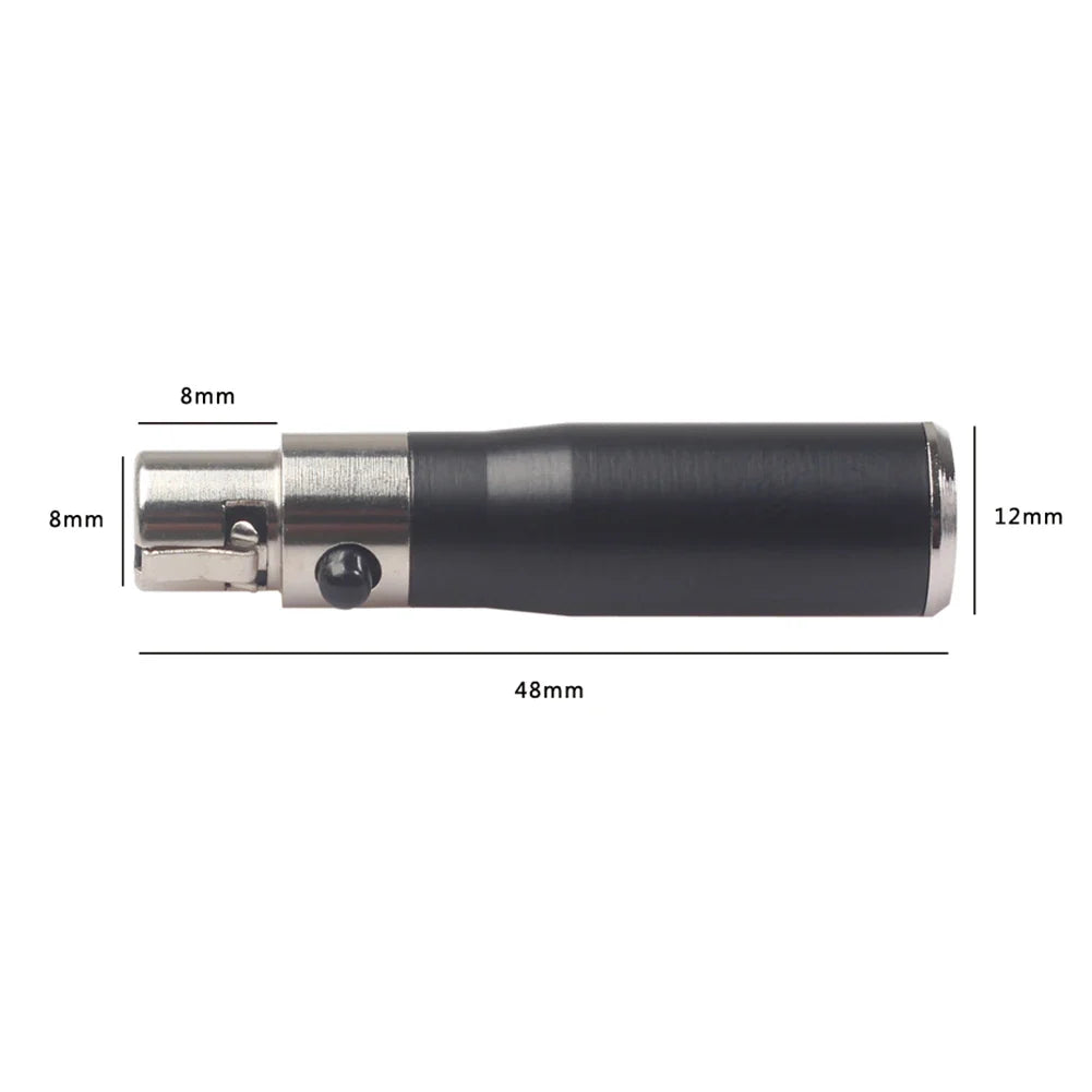 Mini XLR 3-Pin Male to 4-Pin Female Audio Adapter | Black