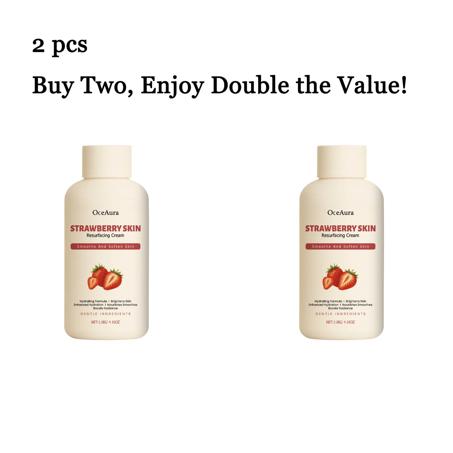 OceAura Strawberry Body Cream 118g – Moisturize & Smooth Skin