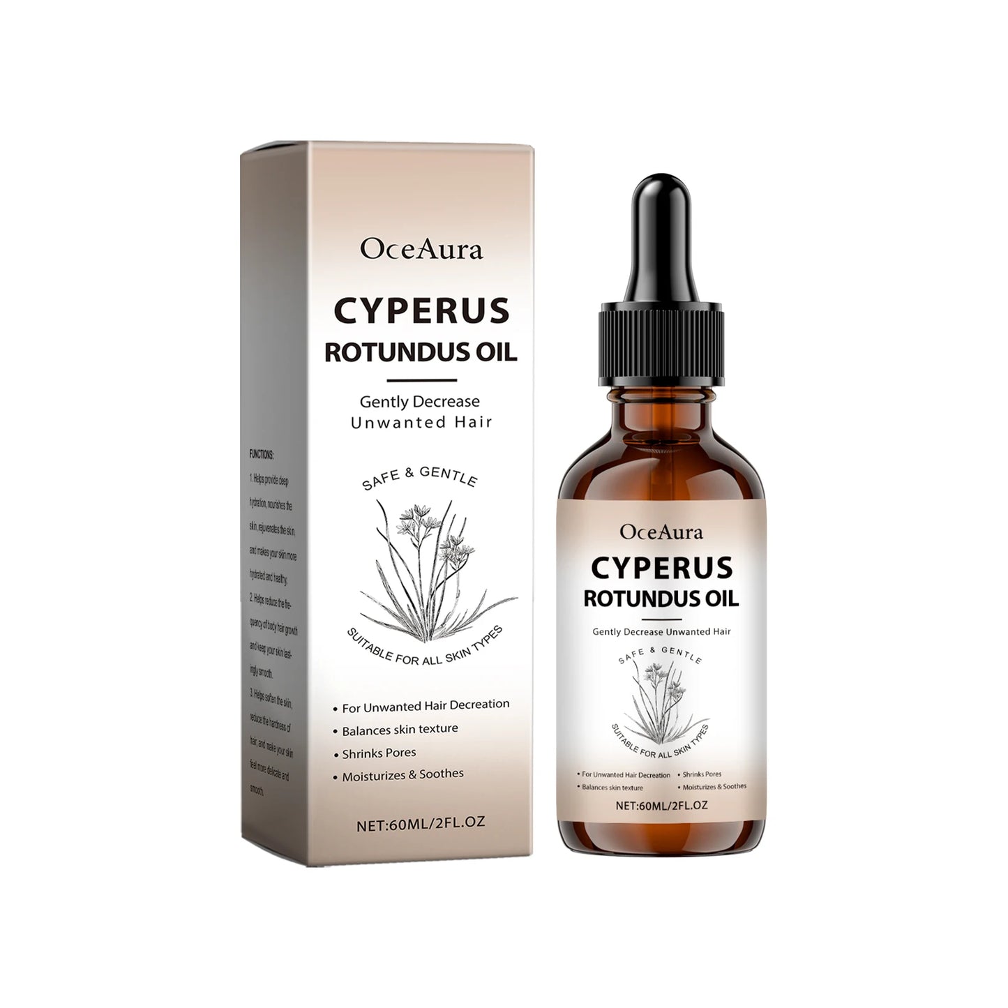 OceAura Hair Inhibitor Serum – Body Hair Removal Oil 60ml