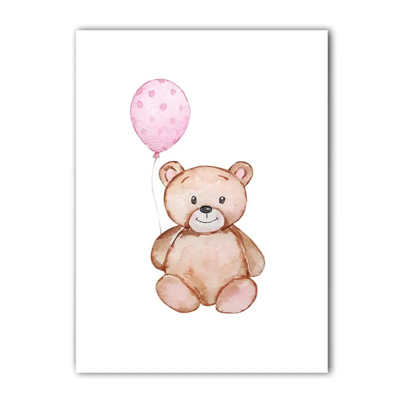 Nordic Teddy Bear Nursery Canvas Wall Art | Kids Room Decor Nursery Canvas Print Peaceful Pleasures Health and Wellness 03 30x40cm No Frame China Mainland