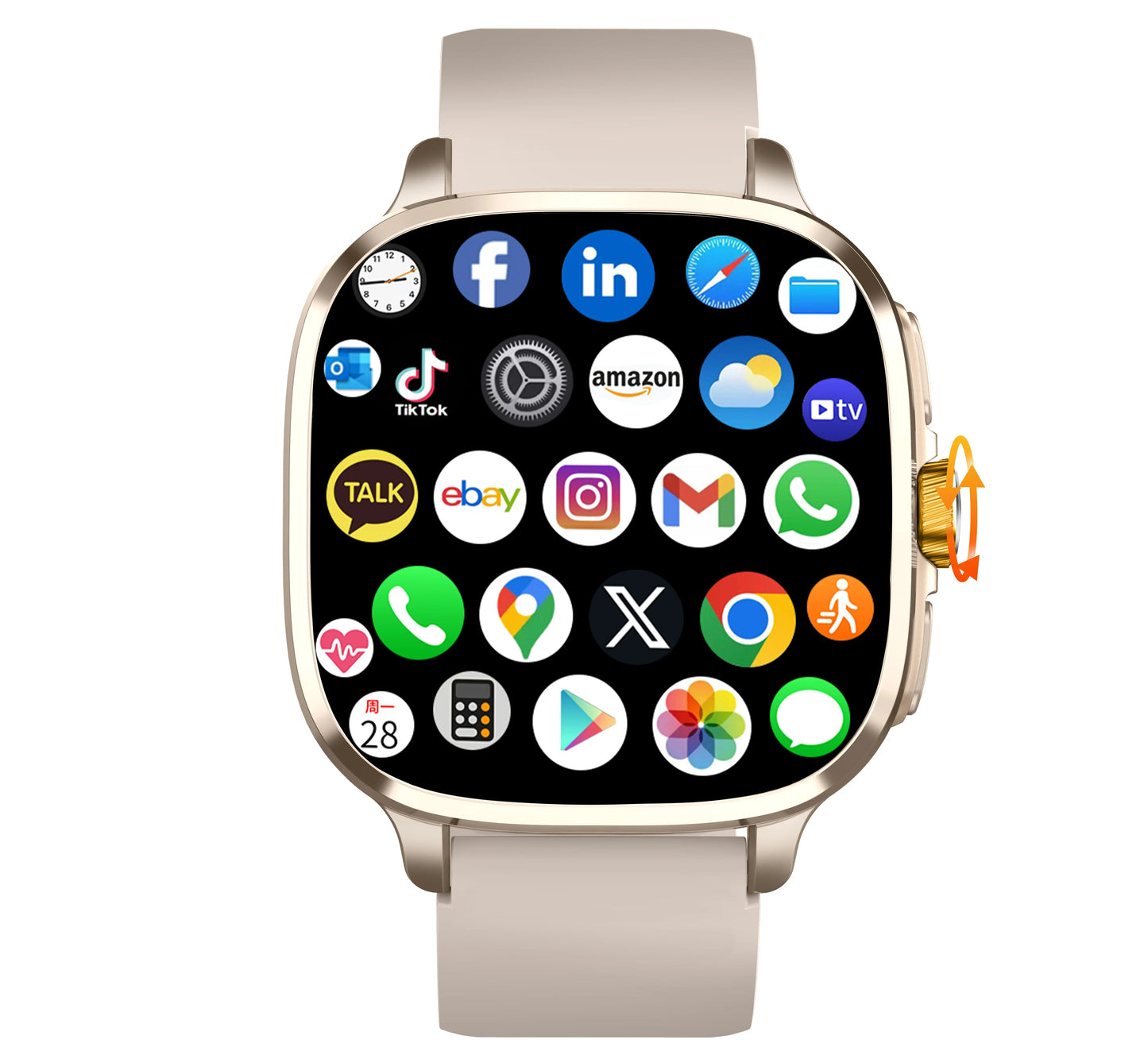 Zestbolt S99 Android 13 Smartwatch 4G LTE SIM GPS AMOLED