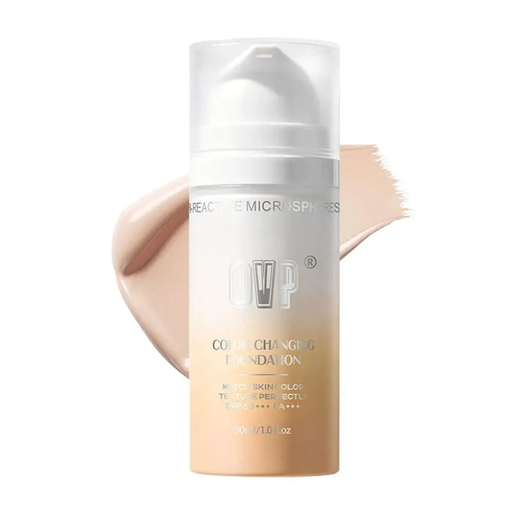 Color-Changing Sunscreen Foundation, Skin Tone Matching, All-Day Long-Lasting Wear, Perfect Base Foundation Makeup Peaceful Pleasures Health and Wellness 01 Light