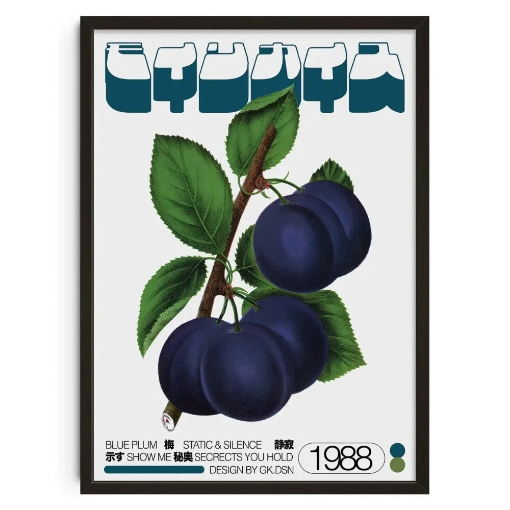 Japanese Retro Floral Canvas Wall Art | Unframed Poster