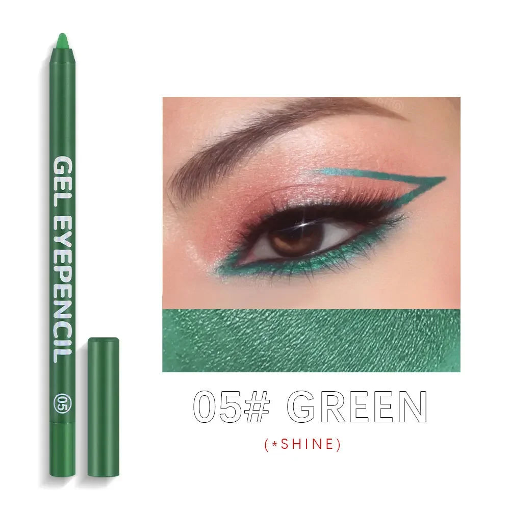 Dragon Ranee 12-Color Pearlescent Waterproof Eyeliner Pencil