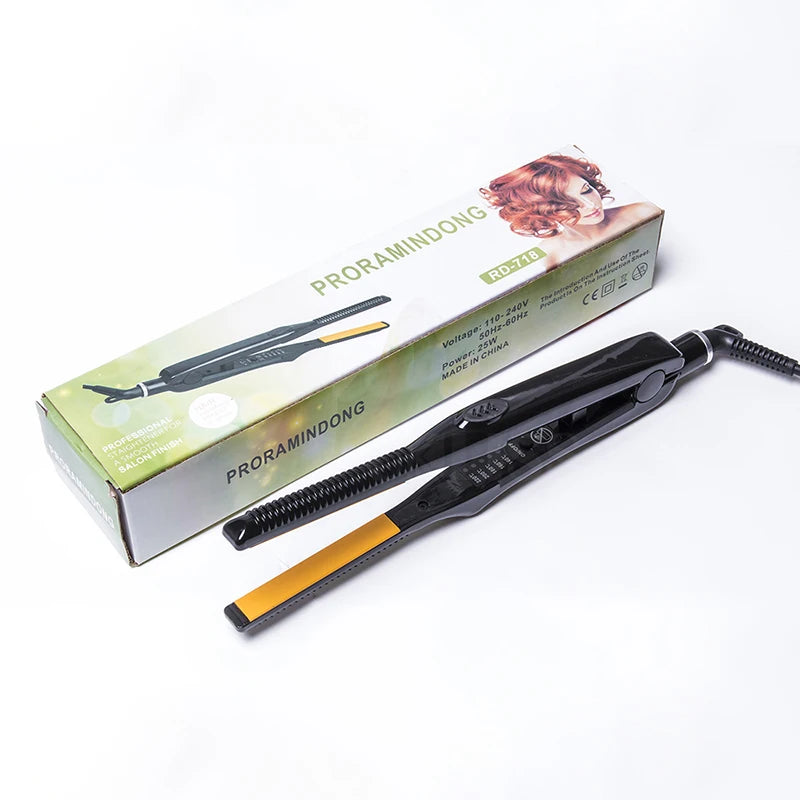 Professional Ceramic Flat Iron 2 in 1 Hair Straightener Short Hair Fluffy Pencil Hair Curler Peaceful Pleasures Health and Wellness