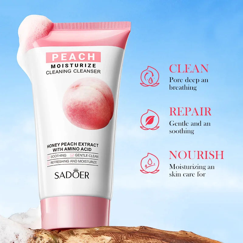 SADOER Peach Green Tea Lemon Face Wash – Deep Pore Cleanser