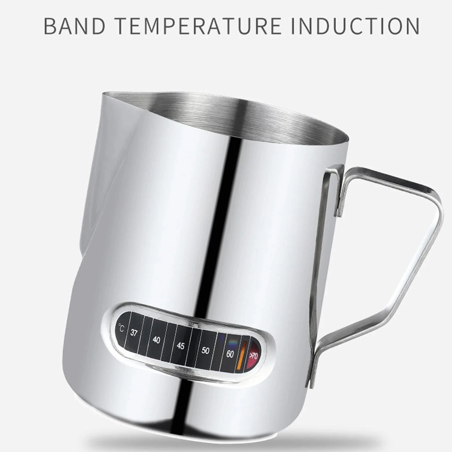 12/20oz Milk Frothing Pitcher 350/600ML Temperature Display Stainless Steel Milk Frother Pitcher Jug Cup for Latte Art Barista Peaceful Pleasures Health and Wellness