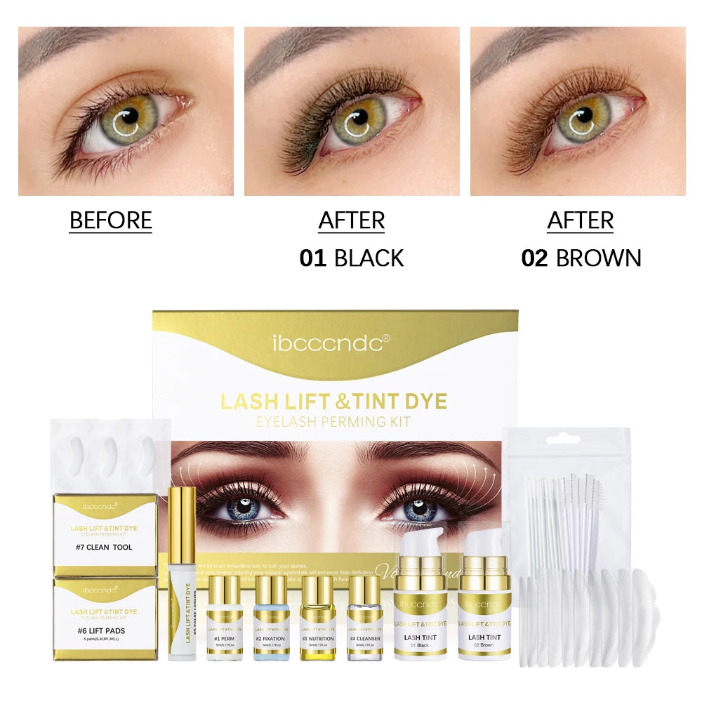 Semi-permanent Brow or Lash Lift And Tint Kit Professional Brow Lamination Eyelash Lifting Perming Lashes Home Use Dye Brow Tool Peaceful Pleasures Health and Wellness eyelash