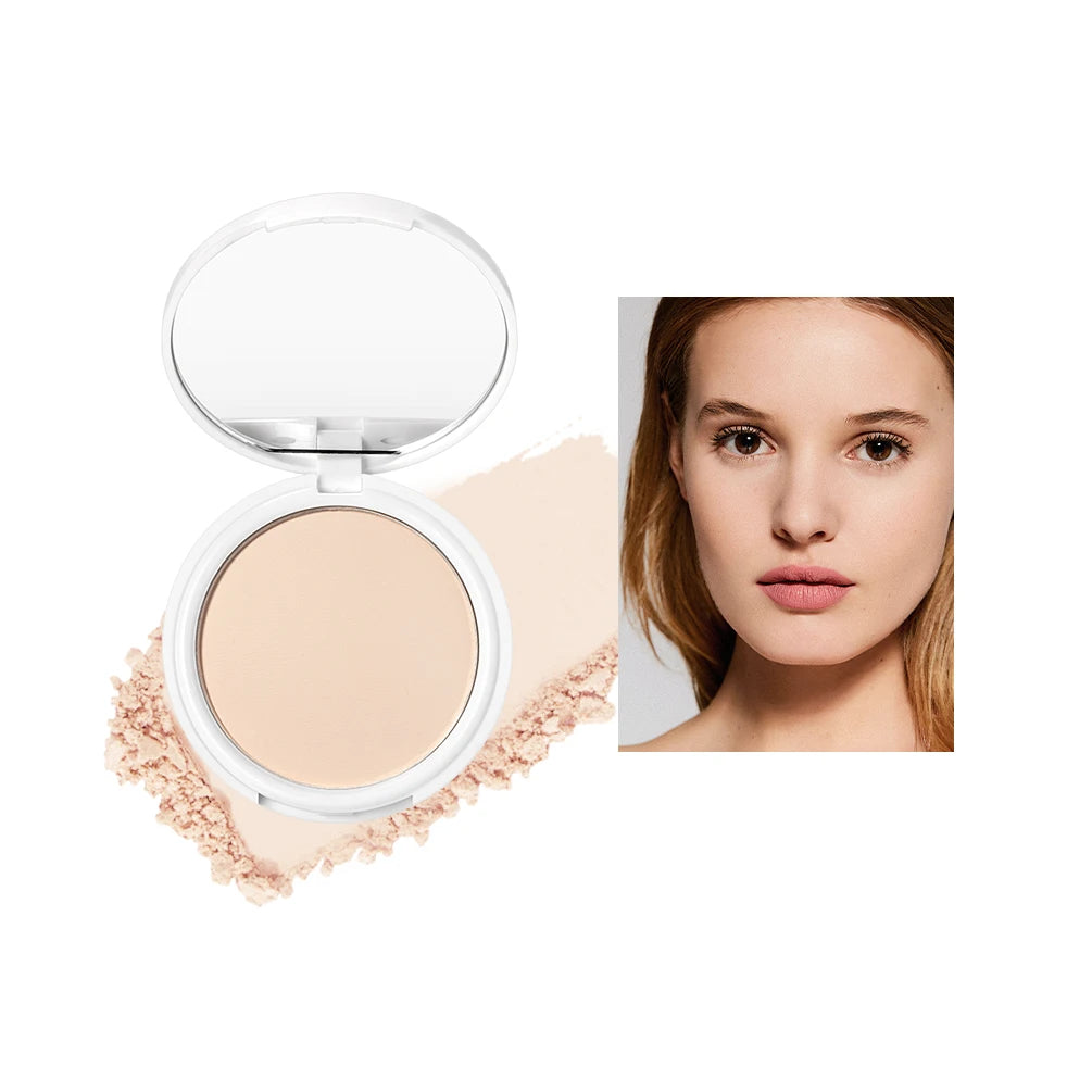 QIBEST Face Powder Oil-Control Matte Setting Powder Lasting Makeup Concealer Nude Pressed Powder Foundation Base Cosmetics New Peaceful Pleasures Health and Wellness 02