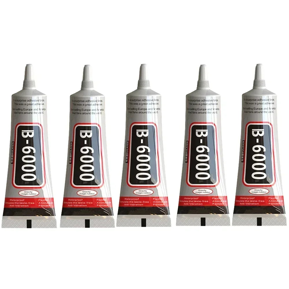 B6000 10ml Rhinestones Crystal Adhesive Mobile Phone Screen Super Glue Repair Jewelry DIY Crafts Glass Supplies Peaceful Pleasures Health and Wellness 5PCS x 10ML